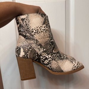 Snake Print Ankle Booties